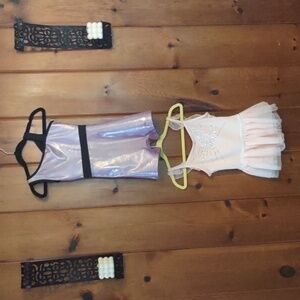 Justice Iridescent Purple 5/6 and Cat&Jack Pink Dance Leotard 6 EUC Girls